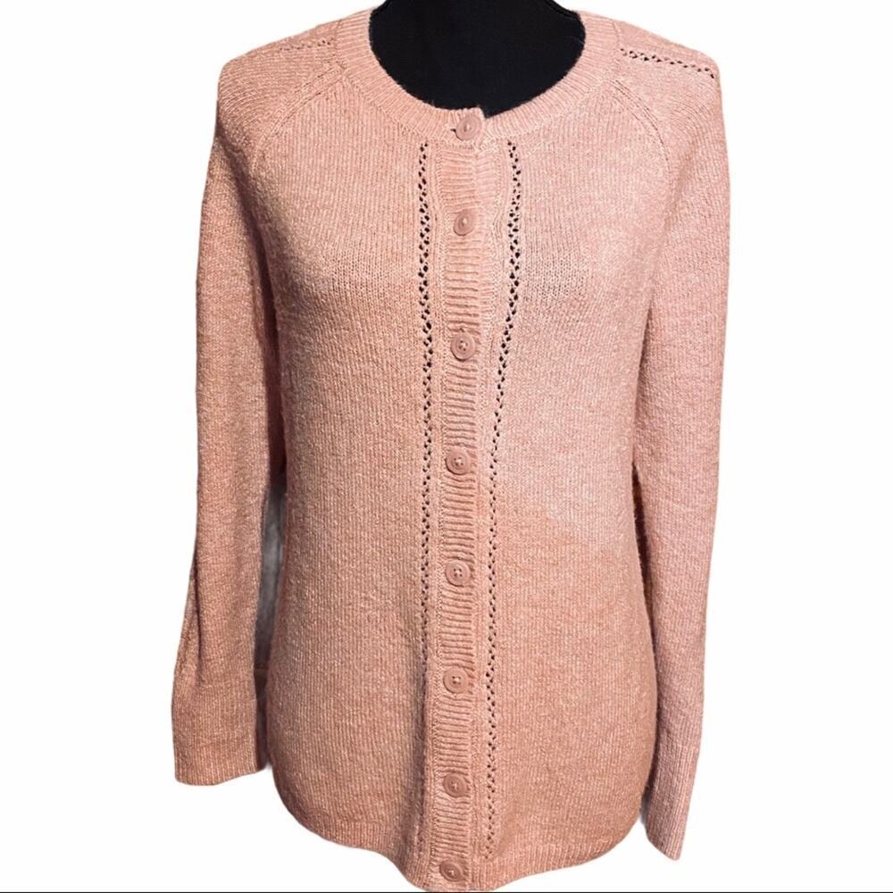 Christopher & Banks Pastel Cardigan Sweater Pink Women's M Medium